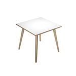 Bureau LEONARDO - 80 cm - Pieds bois - Blanc chants chêne