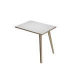 Retour direct pour bureau LEONARDO - L80 x H74 x P60 - Pieds bois - plateau blanc chants chêne