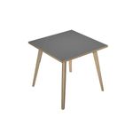 Bureau LEONARDO - 80 cm - Pieds bois - Anthracite chants chêne