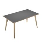 Bureau LEONARDO - 140 cm - Pieds bois - Anthracite chants chêne