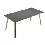 Bureau LEONARDO - 160 cm - Pieds bois - Anthracite chants chêne