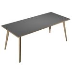 Bureau LEONARDO - 180 cm - Pieds bois - Anthracite chants chêne