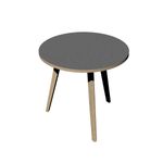Table ronde - H74,4 cm - 80 cm - 3 pieds bois - plateau anthracite