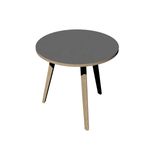 Table ronde - H105 cm - 80 cm - 3 pieds bois - plateau anthracite