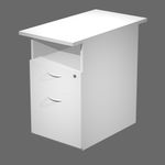 Caisson de bureau - Profondeur 80 cm - 1 niche et 2 tiroirs - Blanc