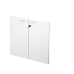 Jeu de 2 portes pour bibliothèque basse - blanc