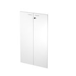 Jeu de 2 portes pour bibliothèque mi-haute - blanc