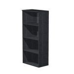 Bibliothèque haute Trend - L80xP35xH180 cm - sans porte - imitation frêne noir