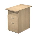 Caisson hauteur bureau Trend - L43xP80xH72 cm - 2 tiroirs dont 1 DS + 1 niche - imitation chêne clair