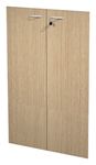 Jeu de 2 portes pour bibliothèque mi-haute - chêne clair