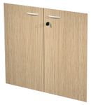 Jeu de 2 portes pour bibliothèque haute - chêne clair