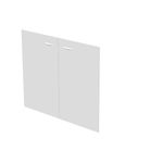 Jeu de 2 portes pour bibliothèque basse - verre dépoli