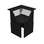 Banque d'accueil en angle 90° MUSA - L76 x H117 x P76 - Frêne noir/blanc