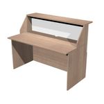 Banque d'accueil module haut MUSA - L140 cm - Noyer/blanc