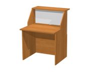 Banque d'accueil module haut MUSA - L80 cm - noyer clair/alu