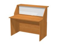 Banque d'accueil module haut MUSA - L120 cm - noyer clair/alu