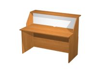 Banque d'accueil module haut MUSA - L140 cm - noyer clair/alu