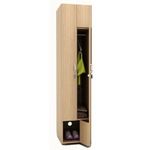Armoire vestiaire 2 portes - H185 x L40 x P52 cm - noyer clair