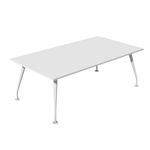 Table de réunion PLAZA - L200 x H72 x P90 - Pieds métal - Plateau blanc