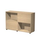 Artarredi Tetris - Librería - 4 baldas - 2 Puertas - aglomerado - roble