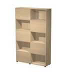 Artarredi Tetris - Librería - 5 baldas - 5 Puertas - aglomerado - roble