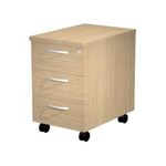 Caisson mobile - 3 tiroirs - déjà monté - fermeture centralisée - avec plumier - Chêne