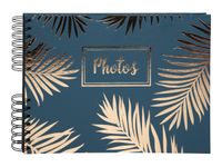 Exacompta Palma - Album photos à spirales 32 x 22 cm - 50 pages noires - bleu