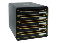 Exacompta BigBox Plus - Module de classement 5 tiroirs - noir/orange/noir