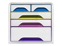 CEP Smoove Arctic - Module de classement 5 tiroirs panachés - blanc/muliticolore