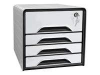 Smoove Secure by CEP - Module de classement 4 tiroirs - blanc - fermable à clé