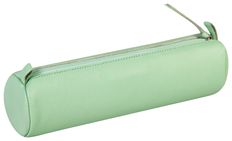 Clairefontaine - Trousse ronde - cuir teinté - vert pistache