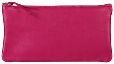 Clairefontaine - Trousse plate - cuir teinté - framboise