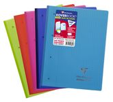 Clairefontaine Koverbook - Bloc de cours agrafé A4+ - 160 pages détachables perforées - grands carreaux (Seyes) - disponible dans différentes couleurs