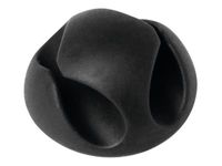 DURABLE CAVOLINE CLIP 1 - boite de 6 clips adhésif pour 2 câbles jusqu'à 5mm de diamètre - graphite