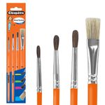 Cléopâtre - Pack de 3 pinceaux poil de poney N° 4, 8, 12 + 1 brosse n°10 en soie de porc