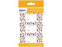 Avery - 20 Étiquettes rondes confiture fruits rouges - diamètre 47,5 mm