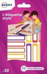 Avery - 30 Étiquettes adhésives pour stylos - 50 x 10 mm - jaune/orange