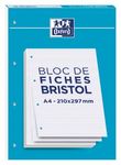Oxford - Pack de 30 Fiches Bristol - A4 - petits carreaux - perforées - blanc