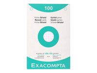 Exacompta - Pack de 100 fiches Bristol quadrillées - 10 x 15 cm - blanc