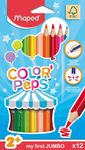 Maped Color'Peps Jumbo - 12 Crayons de couleur triangulaires