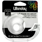 Wonday - Dévidoir pour ruban adhésif 19 mm x 33 m - transparent