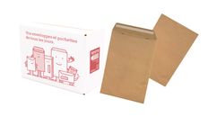 La Couronne - 250 Pochettes C4 229 x 324 mm - 90 gr - sans fenêtre - kraft brun - bande auto-adhésive