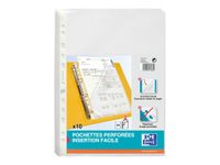 Oxford - 10 Pochettes perforées ouvertures en coin - A4 - pour 30 feuilles - 7/100