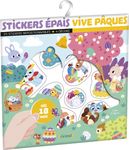 Stickers épais : Vive Pâques Pochette de 25 autocollants épais et repositionnables avec 4 décors À partir de 18 mois