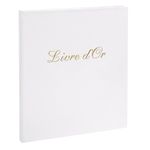 Exacompta - Livre d'or Balacron avec titre 140 pages blanches - 21x19 cm vertical