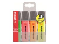 STABILO BOSS ORIGINAL - Pack de 4 Surligneur fluos - orange, jaune, vert, rose
