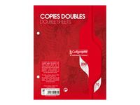 Calligraphe - copies doubles - 200 pages - 17x22 cm - grands carreaux (Seyes) - perforées