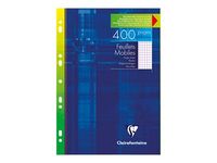 Clairefontaine - feuilles simples A4 - 400 pages - petits carreaux (5x5 mm) - perforées