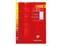Clairefontaine - copies doubles - 200 pages - A4 - grands carreaux (Seyes) - perforées
