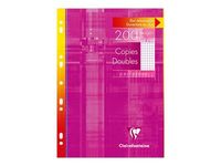 Clairefontaine - copies doubles - 200 pages - A4 - petits carreaux (5x5 mm) - perforées